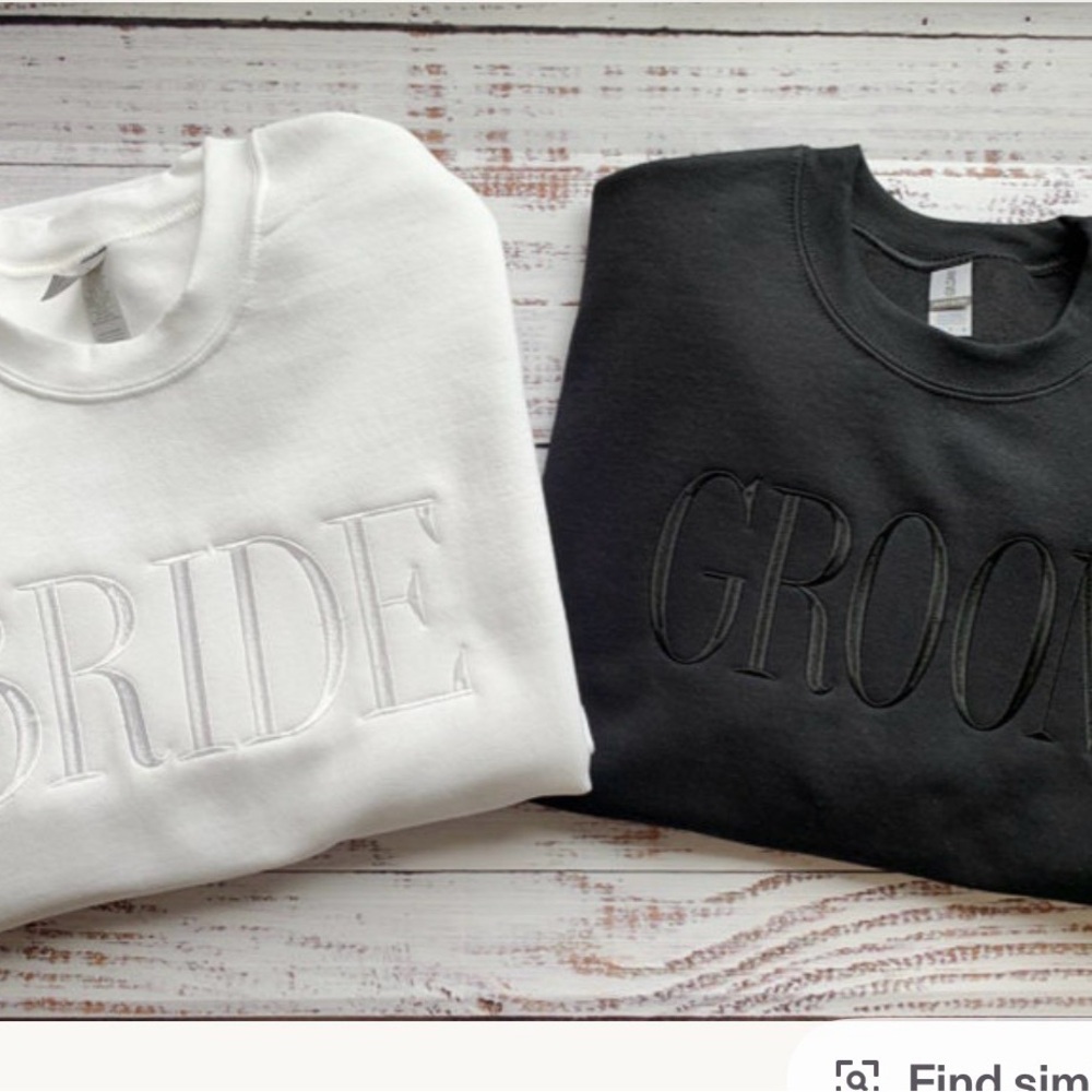 White and Black Crew Neck Sweaters